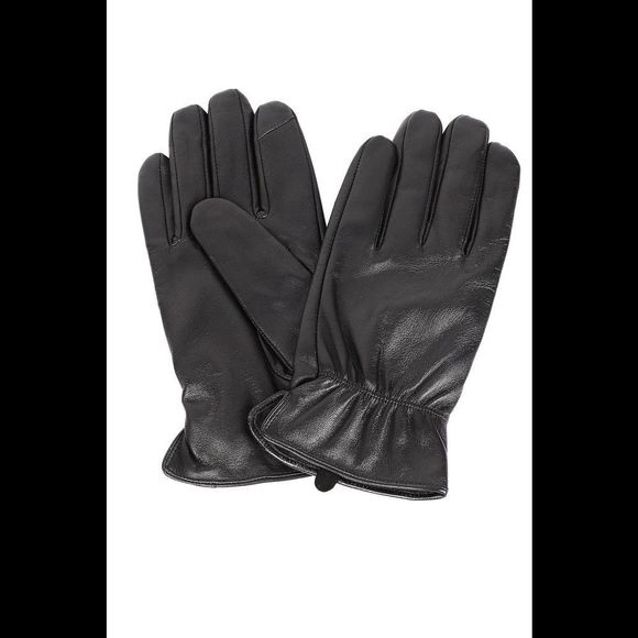 Karla Hanson Men's Classic Leather Touch Screen Gloves Black - Picture 1 of 1